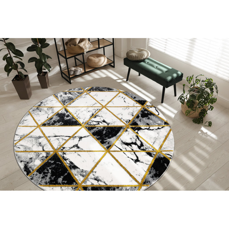 Round Roan Geometric Area Rug, Round 200cm