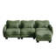 Canapé en L Chenille avec 1 repose-pieds mobile, canapé modulaire surdimensionné à 3 places avec 3 coussins de taille exquise, conception ergonomique, canapé modulaire facile à assembler pour le bureau du salon, vert-133907348-133907350