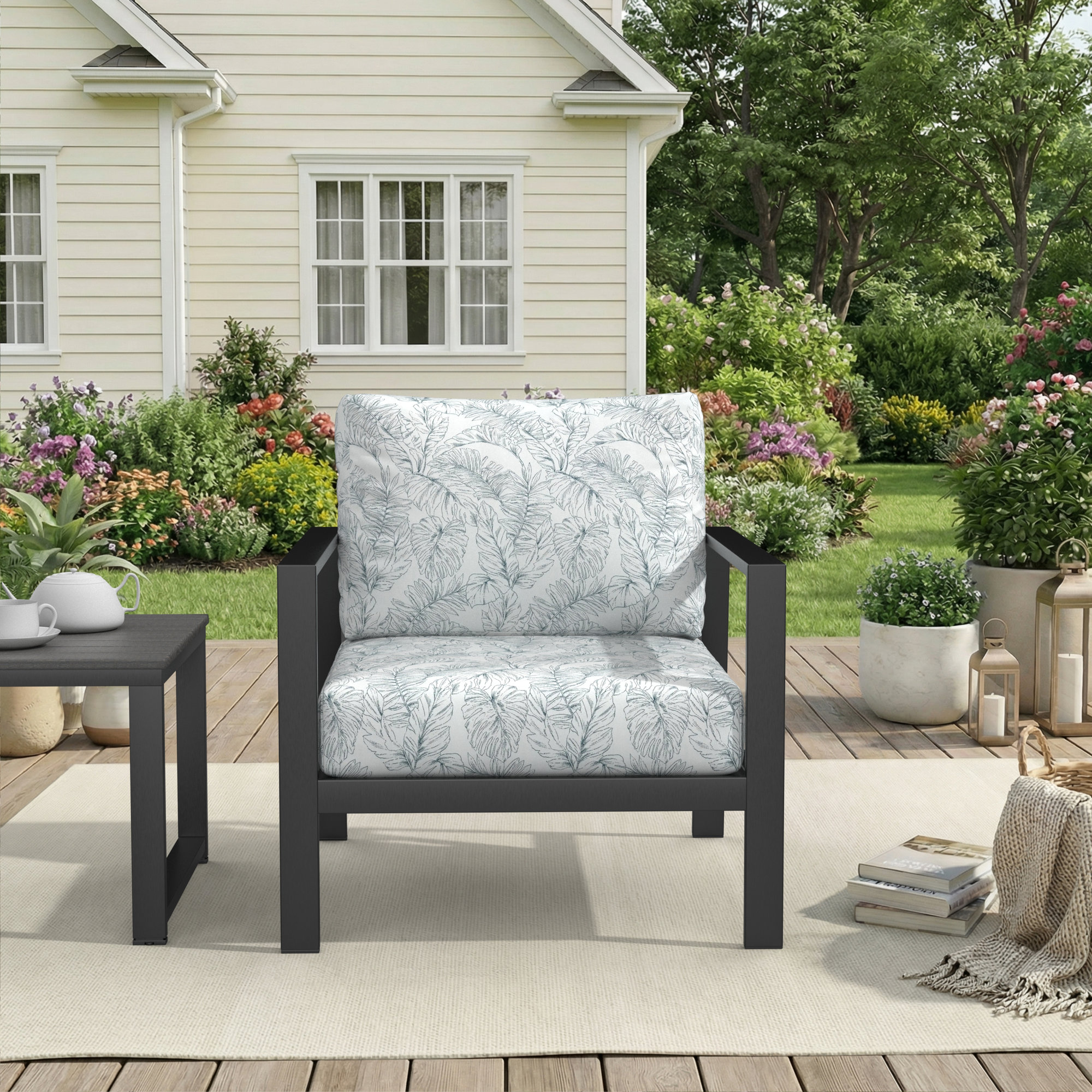 Amala Indoor/Outdoor Sunbrella® Cushion, Calm Laurel, 24" W x 5" D