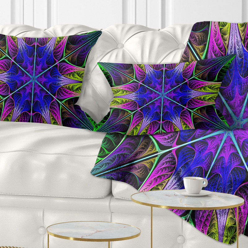 Vitrail étoile en forme d'étoile - Coussin décoratif imprimé abstrait