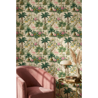 Tropical Wallpaper Floral Vintage Removable Wall Decor