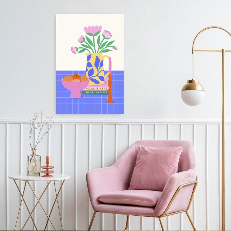 Art contemporain, art floral coloré contemporain, H 24 po x l 16 po