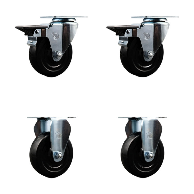 4-Piece Hard Rubber Caster Set