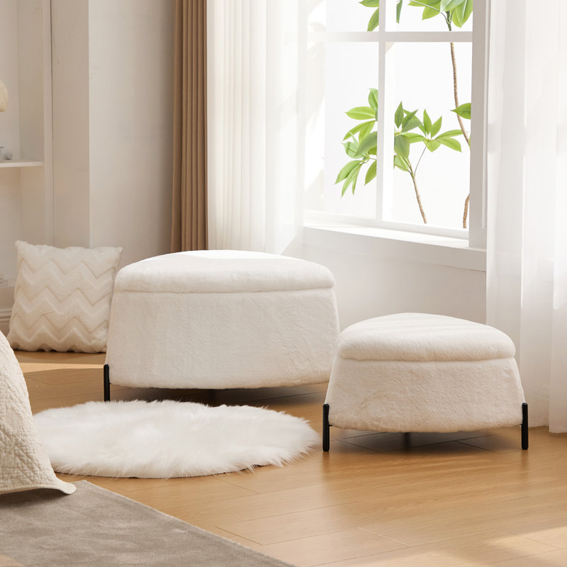 Tabouret à langer avec repose-pieds 29 po, Ivoire ivoire