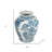 Porcelain Flower Vase with Floral Patterns - 9"Dia. x 11" - Blue /White