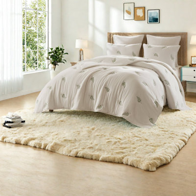 Ensembles de literie en coton de qualité supérieure, courtepointe très grand 3 pièces, décoration botanique pour la maison