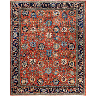 Raffin One-of-a-Kind Hand-Knotted Area Rug - Orange, 8' 0" x 9' 10"