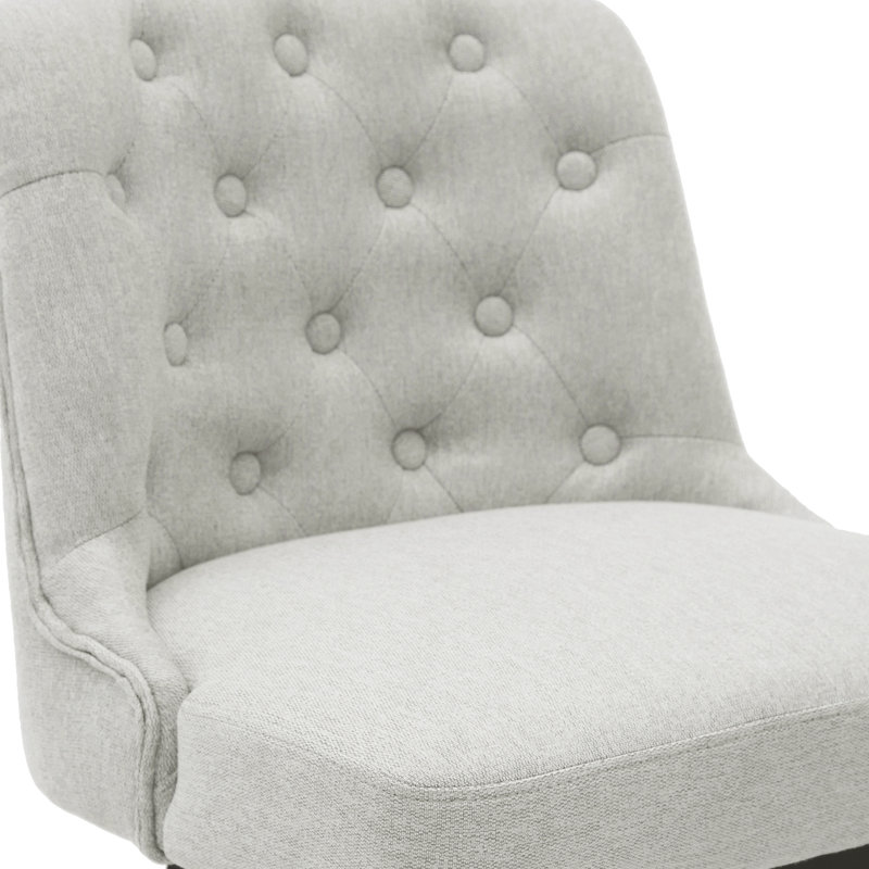 Ensemble de 2 tabourets de bar pivotants à hauteur de comptoir de 30 po avec dossier bas et repose-pieds capitonnés Minceta, tissu performant pour îlot de cuisine gris
