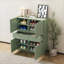 Armoires: Armoire de rangement traditionnelle en panneau de particules vert sauge avec 4 portes et 2 tiroirs | Salon | Traditionnel