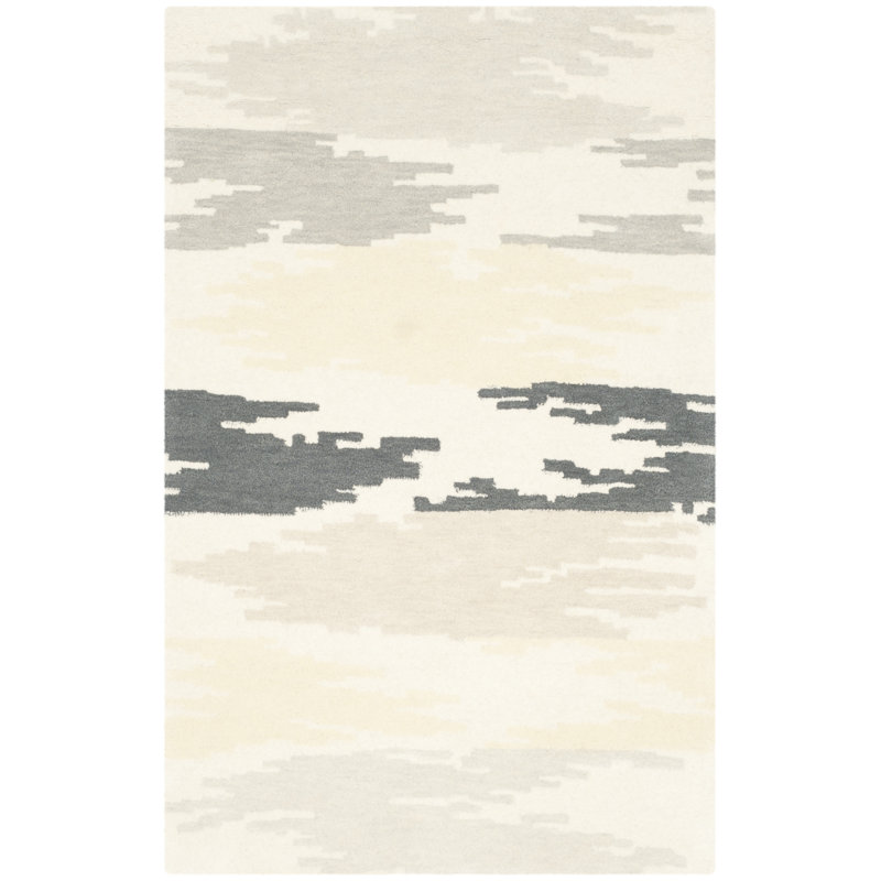Tapis abstrait en laine et viscose touffetés à la main Mesa Verde, Rectangle 2 pi x 3 pi