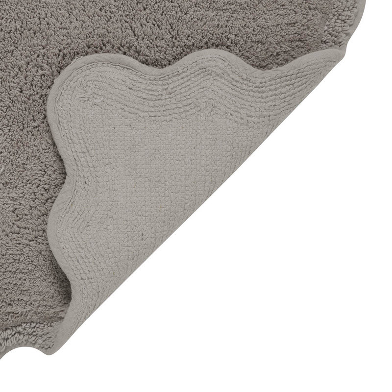 Home Scallop Cotton Bath Rug,, "Single - 20"L x 32"W, Brown