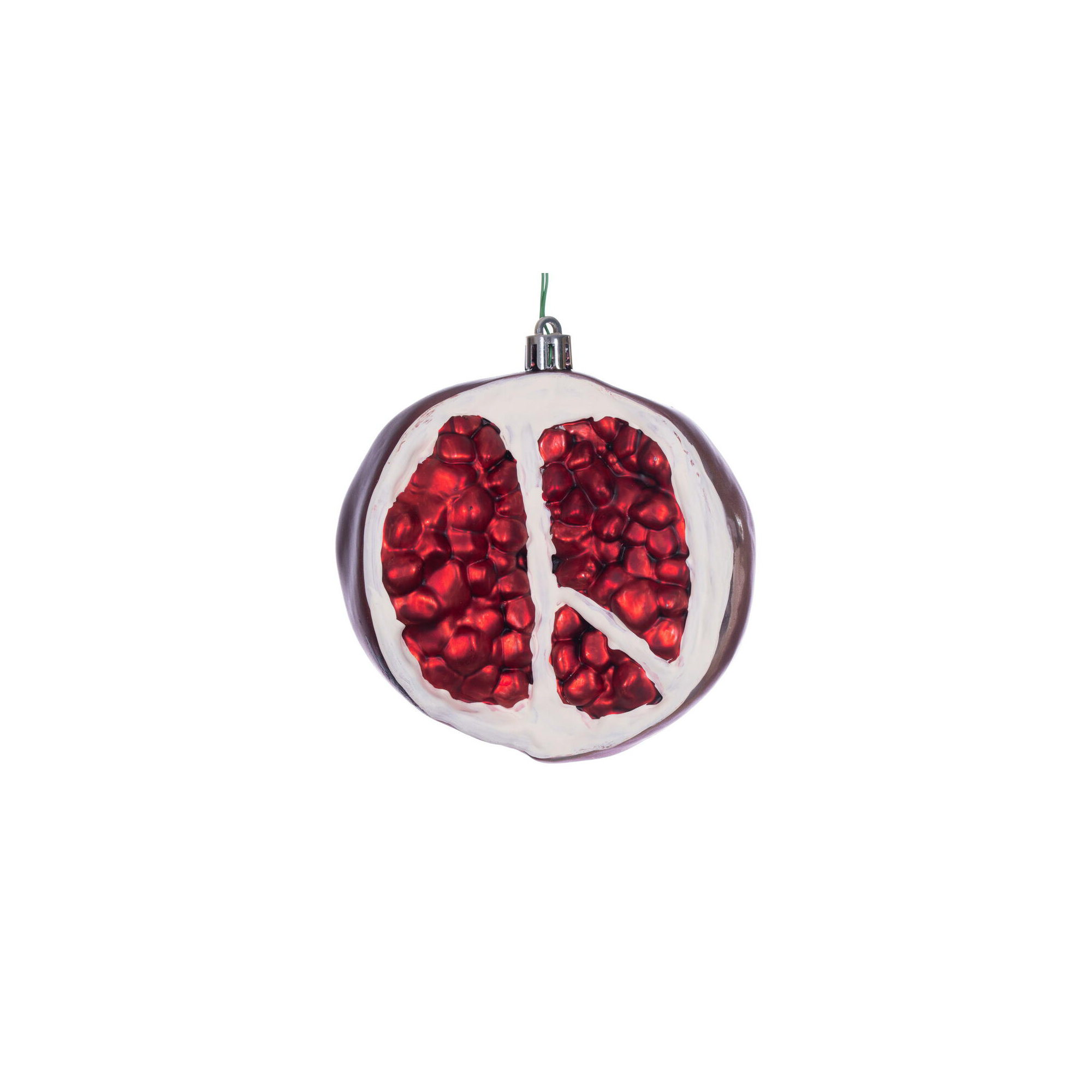 4" H Glittered Pomegranate Shaped Ornament 
