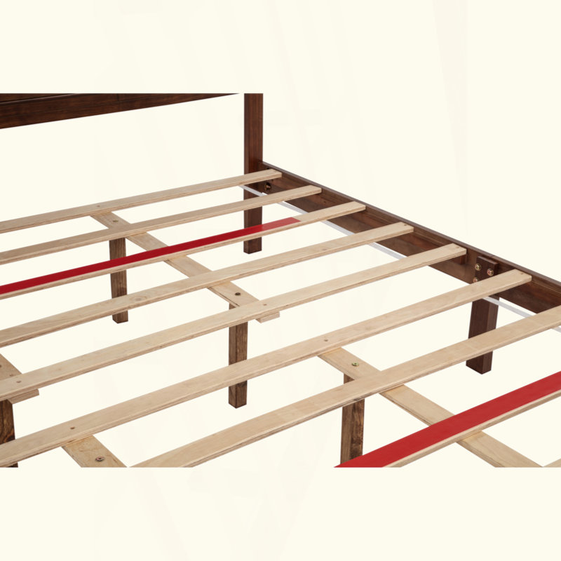 Lit avec tête et pied de lit à panneau haut, lumières DEL intégrées, station de charge USB, lit en bois de pin avec cadre de lit renforcé