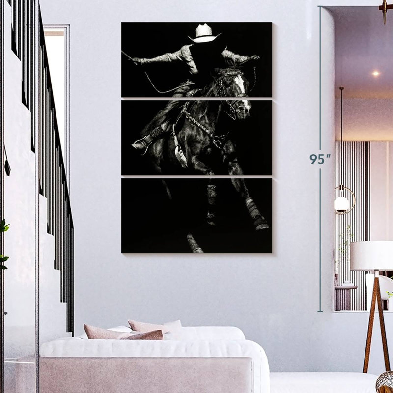 Lelar Scratchboard Rodeo III, 74" H x 48" W
