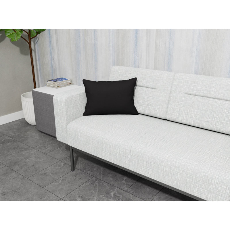 Coussin décoratif de qualité commerciale Darsey, Visite libre noire, Rectangle 12 po x 18 po