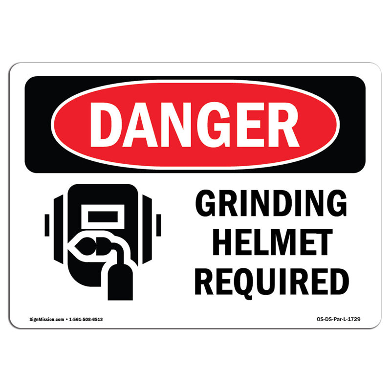 Danger Sign, 12" H x 18" W x 0.1" D