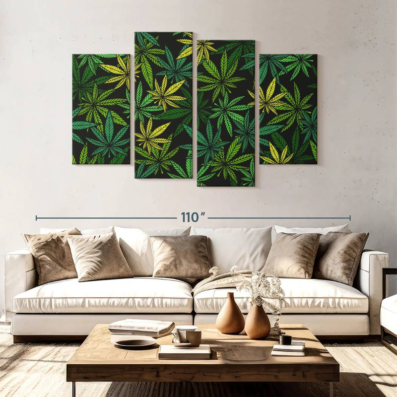 Marijuana Leaf Bush, 54" H x 84" W
