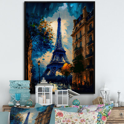 «Blue Eiffel Tower in the Autumn», reproduction sur toile