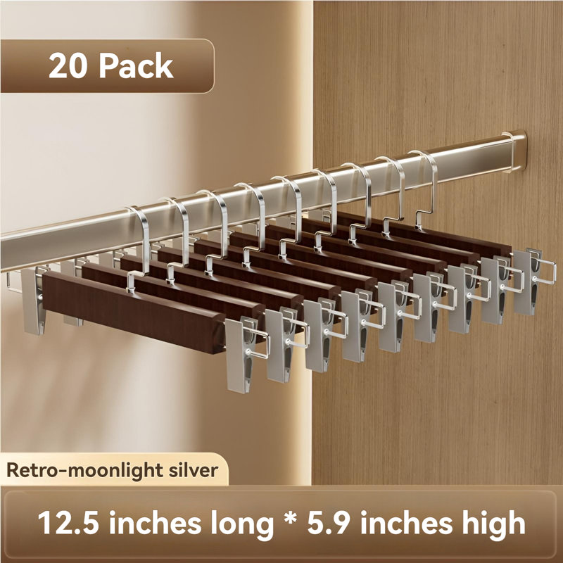 Cintres pour pantalons en bois à pince, 20