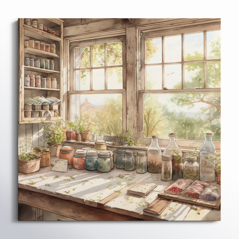 Arroliga Old Farmhouse Kitchen V - Art mural de cuisine pour le salon, H 36 po x l 36 po x P 1,5 po
