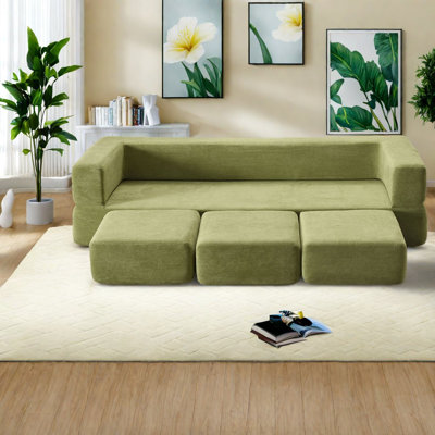 Compression Modular Sofas, Foam 79 Inch Modern Convertible For Small Home