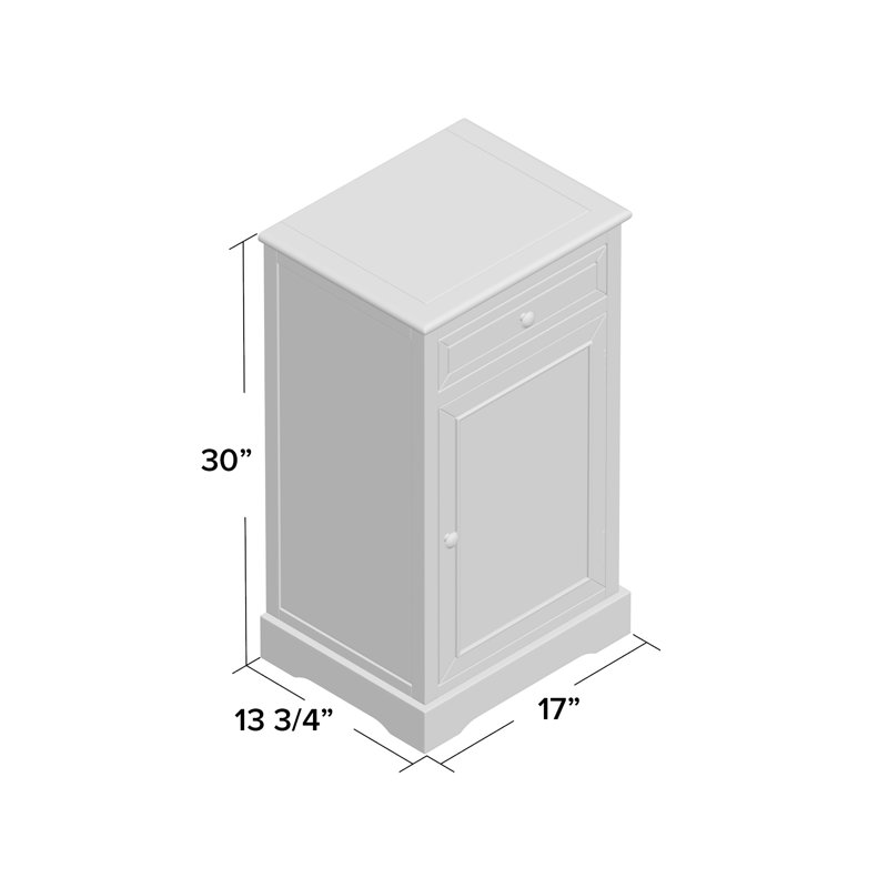 KeAndre 17'' W Solid Wood Nightstand, Cherry