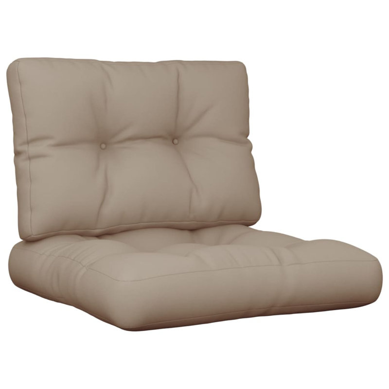 vidaXL Pallet Cushions 2 pcs Taupe Fabric, Taupe, 23.6" x 23.6" x 4.7"