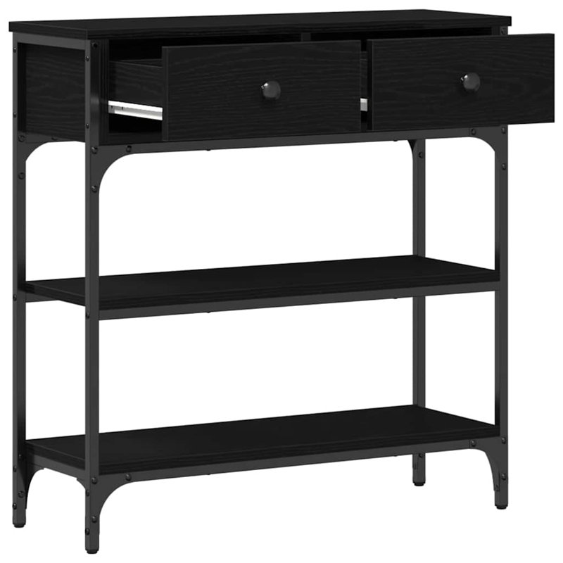 72.5cm Console Table, Black Oak