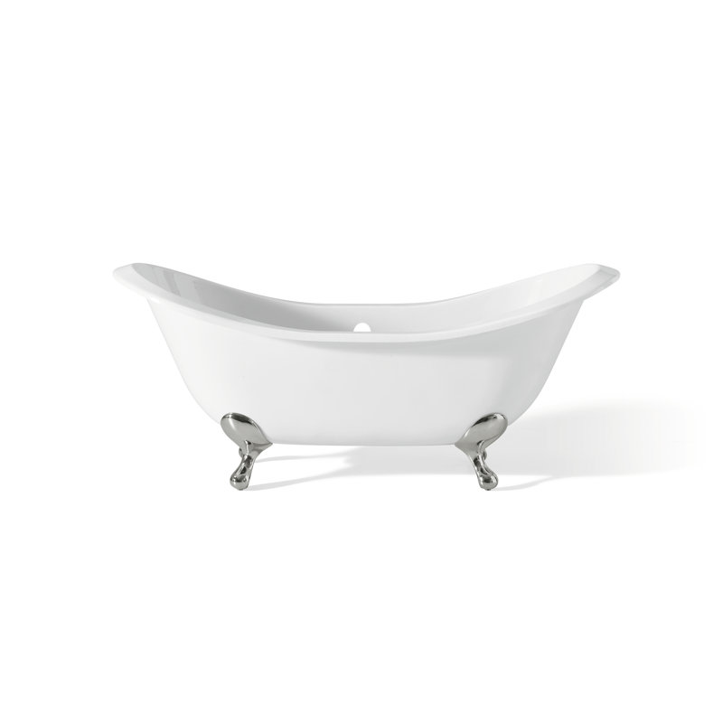 Regency 72'' L Soaking Bathtub, White Interior with White Exterior, Chrome