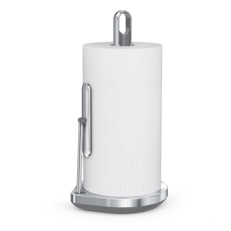 Stainless Steel Freestanding and No Mounting / Installation Required Paper Towel Holder, Brushed