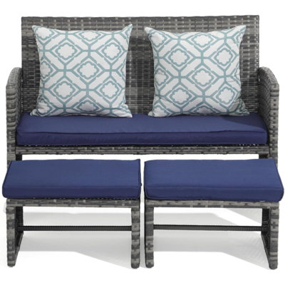 Neyko 40.55'' Wide Straight Steel Loveseat with Cushions