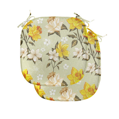Coussin de siège intérieur / extérieur Classy Spring Narcissus Branch