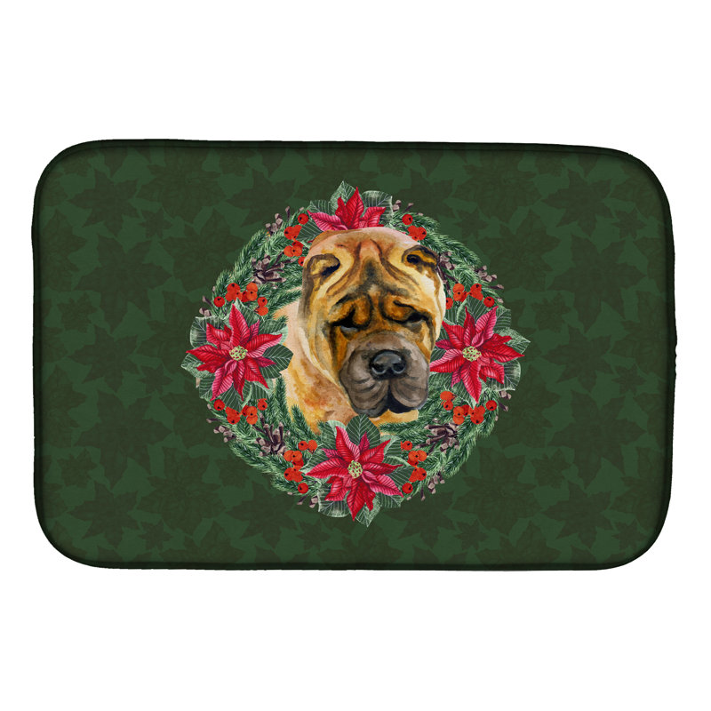 Tapis de séchage en couronne de poinsettia partagé pei