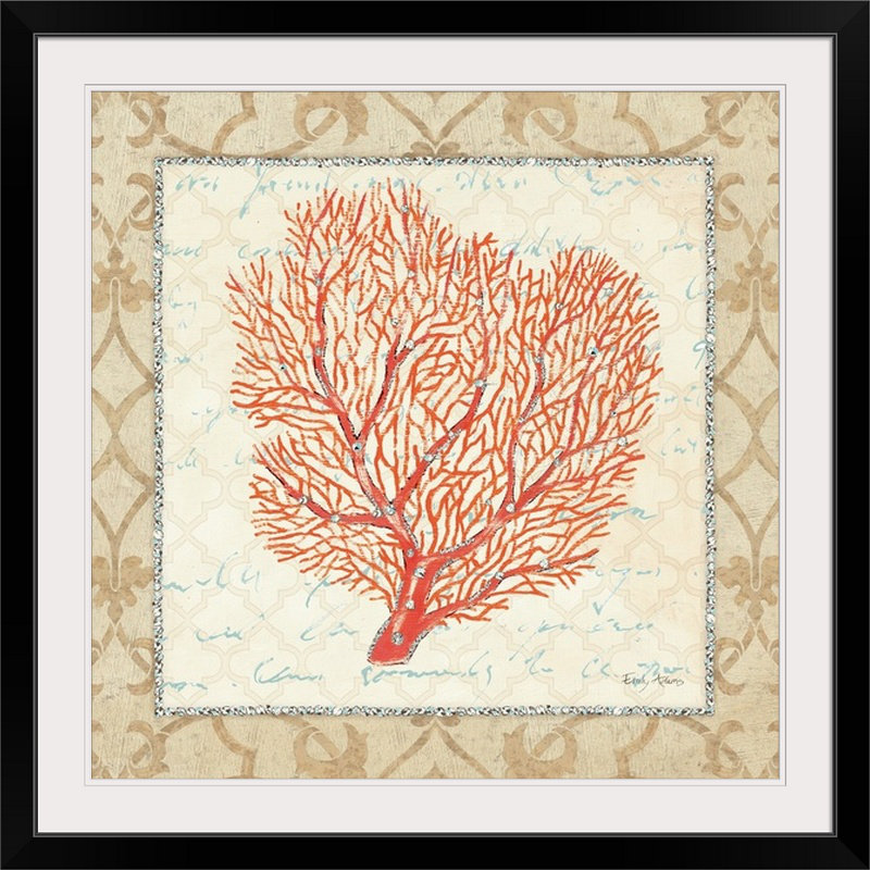 « iii » par emily adams, impression Coral Beauty Light, Cadre noir, H 20" x l 20" x P 1"