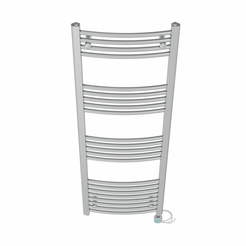 Curved Towel Rail Heated Towel Rails, 140cm H x 50cm W x 5.2cm D, Chrome