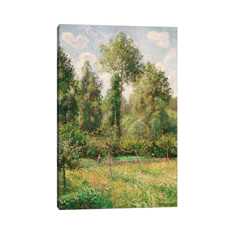 Poplars, Eragny by Camille Pissarro - Wrapped Canvas Gallery-Wrapped Canvas Giclée, 30.48 cm H  x 20.32 cm W
