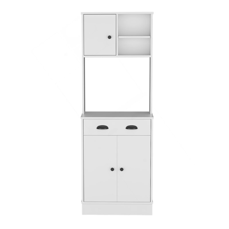 Microwave Storage Stand With 3-Doors And Drawer Arlington, White Finish