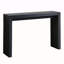 Console moderne noire avec motif nervuré