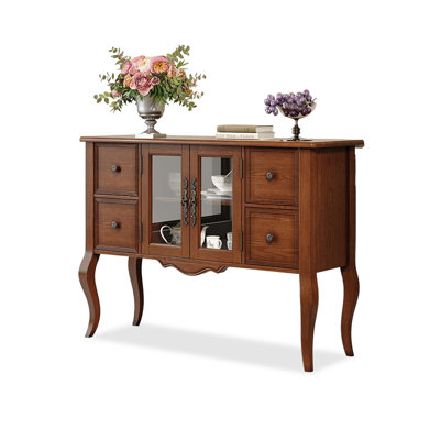 Walnut Solid Wood Rectangular Console Table
