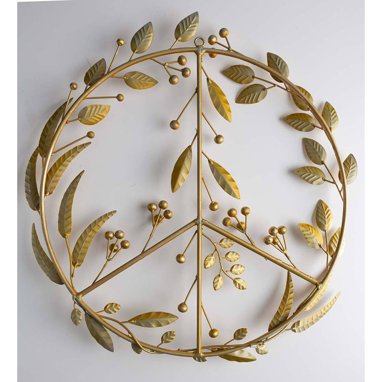 Gold Leaf Peace Wreath