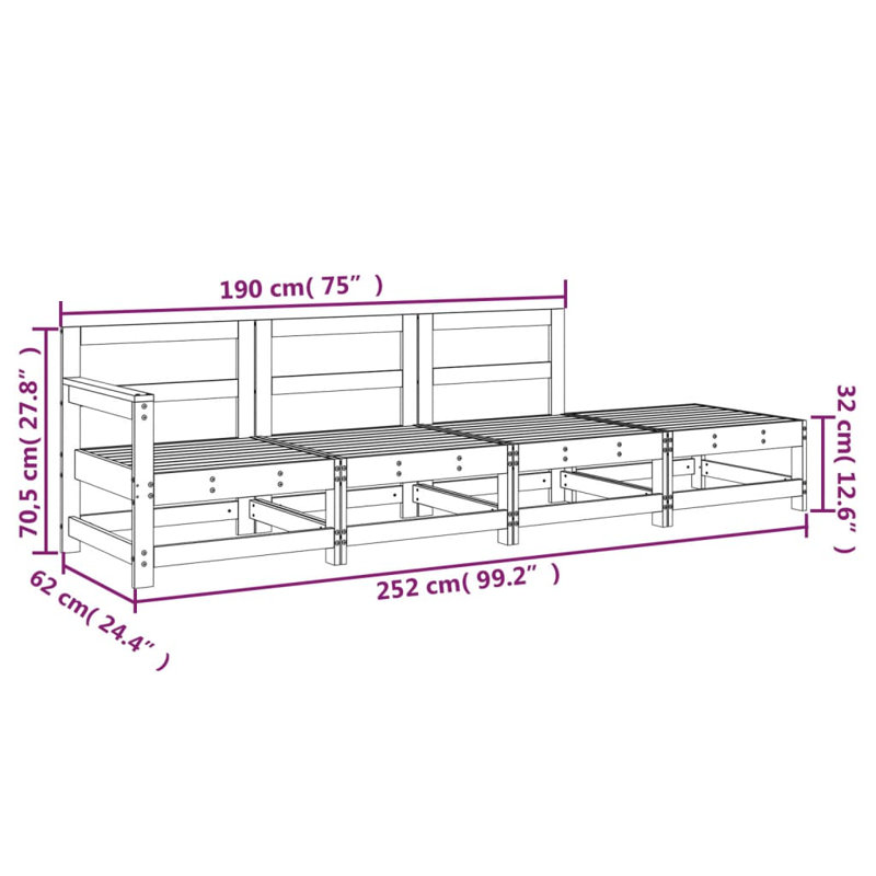 Kamali 62cm Wide Rectangle Patio Sofa