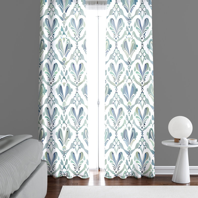 Paire de rideaux semi-transparents en polyester Dezia, L 20 po x L 52 po