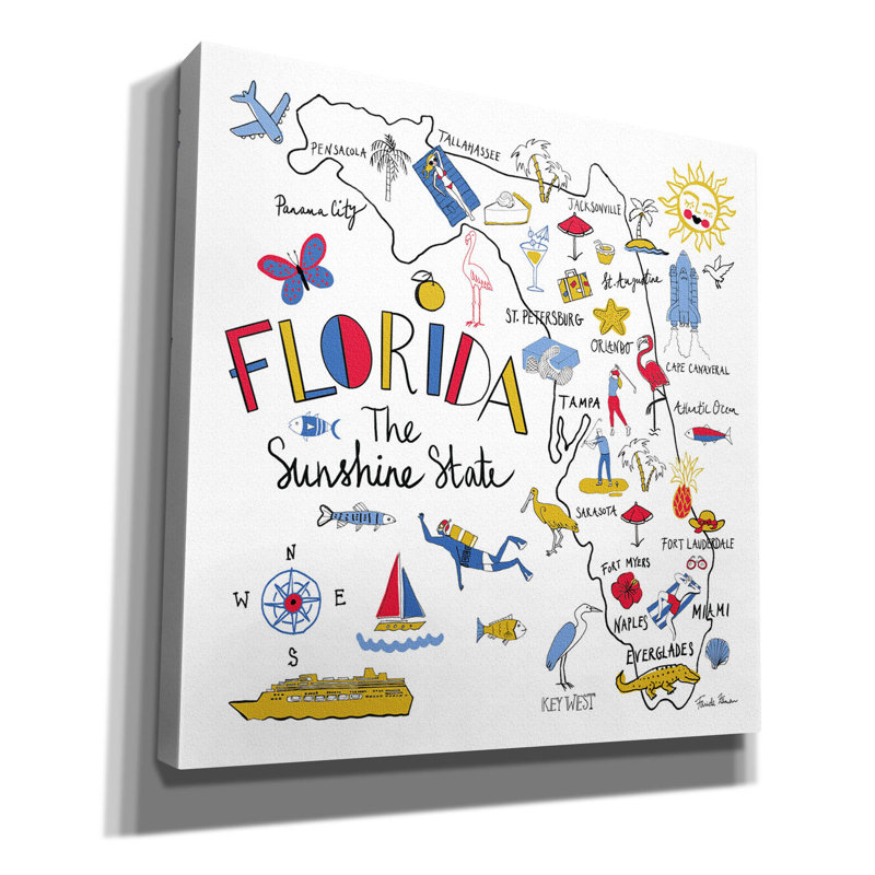 "Epic Graffiti" Florida "par Farida Zaman, art mural sur toile, 12 po x 12 po, H 12 po x l 12 po