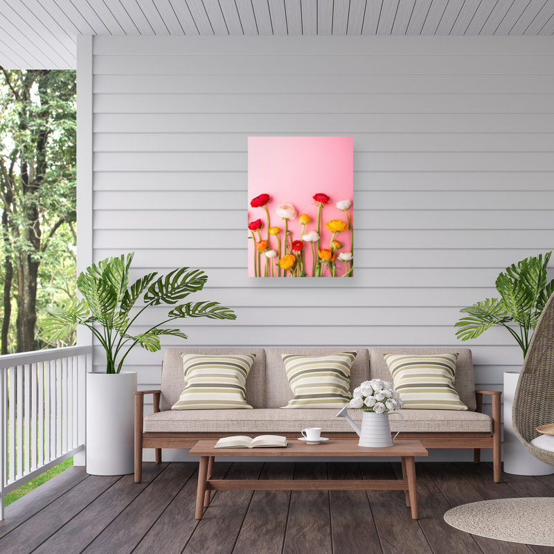 Incado Vibrant Ranunculus Outdoor  Canvas, H 14 po x l 19 po
