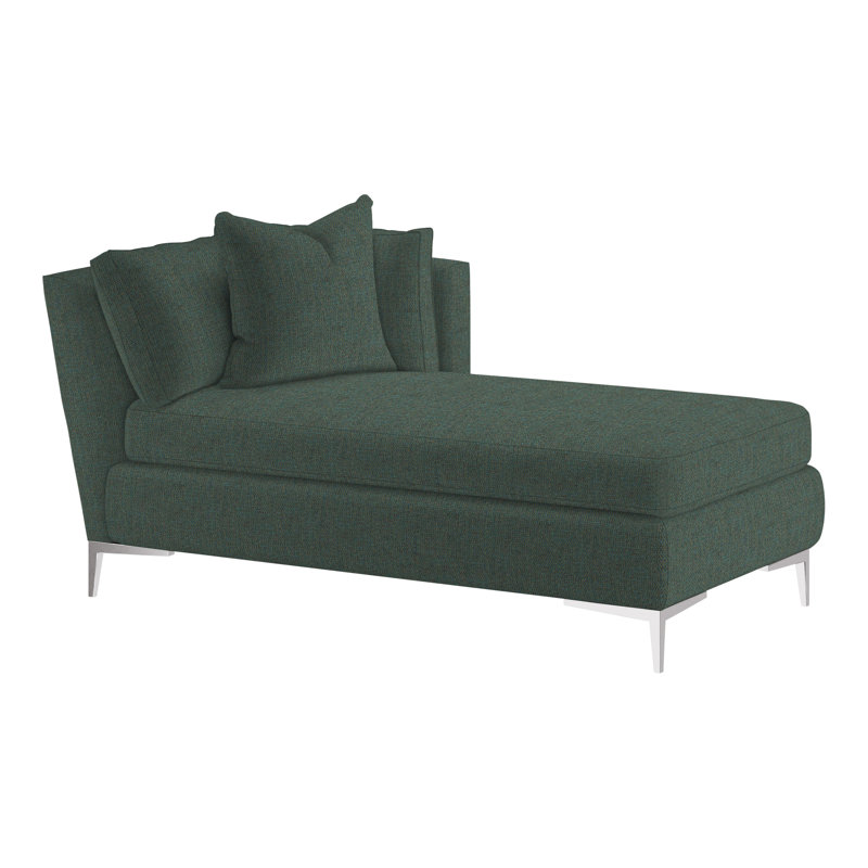 Aiden Chaise Lounge, Right Hand Facing, Polished Stainless, Perigold Ishi Chai