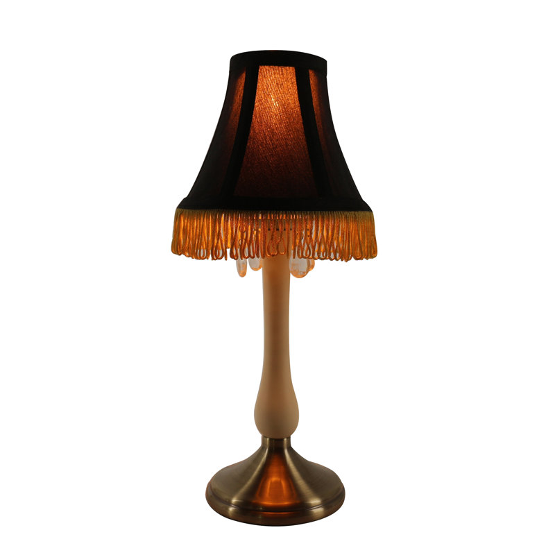 Kristien Metal Table Lamp, Cream Base/Black Shade