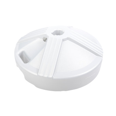 US Weight 50 lbs. Prefilled Concrete Round Outdoor Patio Umbrella Base in White
