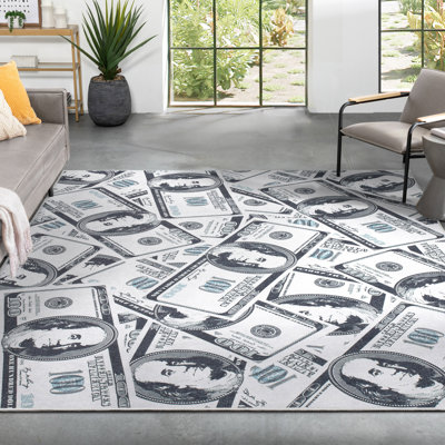  Tapis vert fantaisie empilé argent
