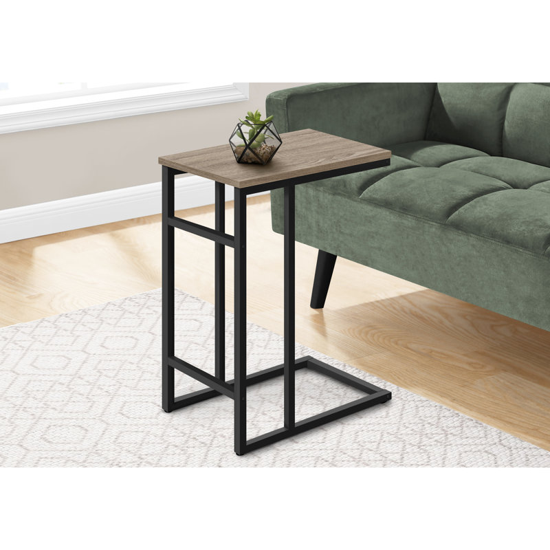 Table d'appoint pour la chambre à coucher - Brun, pieds en métal noir, taupe foncé et salon d'appoint