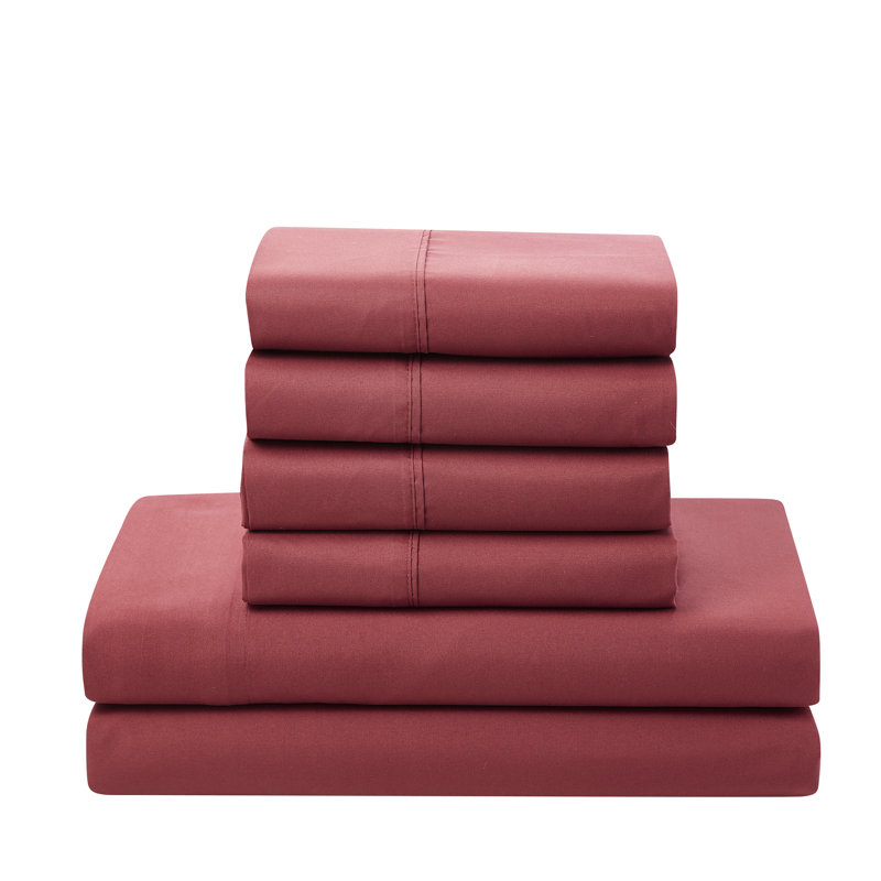 All Season Bed-in-A-Bag 5pc/7pc Solid Color Comforter & Sheet Set Ultra Soft Bedding by Sweet Home Collection, Burgundy